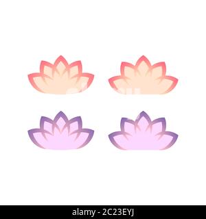 Lotus colorful vector illustration. Yoga or spa symbol logo. Stock Vector