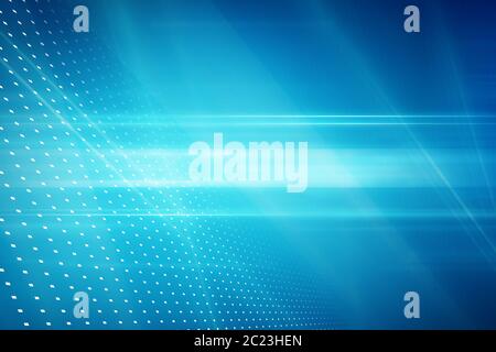 Graphical abstract technology background, light rays on blue background. Stock Photo
