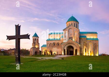 Bagrati Cathedral at the twilight in Kutaisi, Georgia Stock Photo