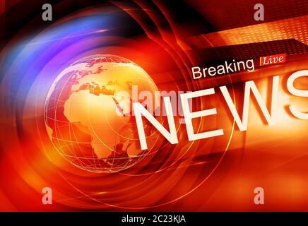 Graphical Colorful Live Breaking News Background. 3d render, 3d illustration Stock Photo