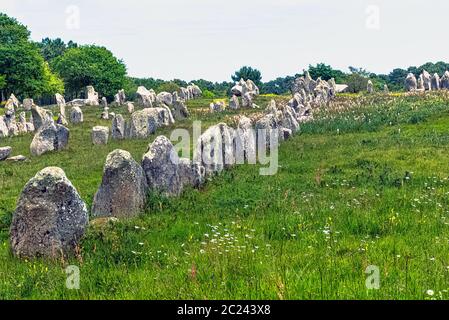 Alignements de Carnac - Carnac stones in Carnac, France Stock Photo