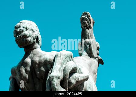 Detail of a sculpture in front of Belgrade Assembly Stock Photo