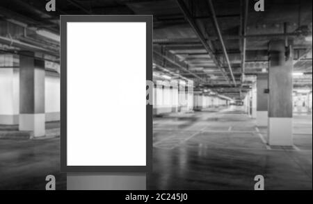 Digital media blank white screen modern panel, signboard for advertisement design in airpost, gallery. Mockup