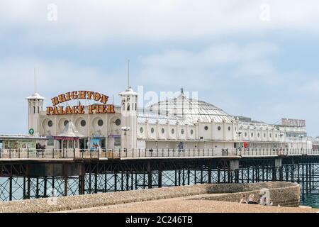 Brighton Palace Pier is a Victorian pleasure pier, popular tourist leisure and entertainment destination. Stock Photo