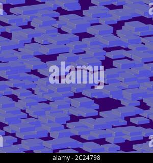 Blue Plates Seamless Pattern on Purple Stock Vector