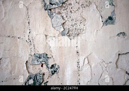 Destroid polished white plaster. Old plaster was  not removed from the front before the upgrade Stock Photo