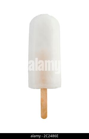 lemon ice lolly, isolated on white background Stock Photo