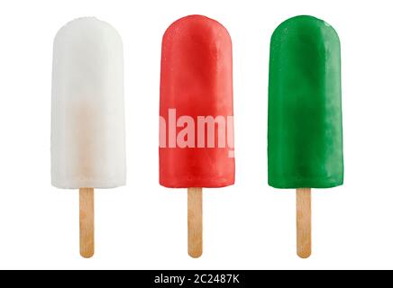 variety of ice lolly, isolated on white background Stock Photo