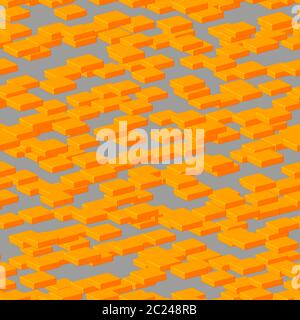 Gold Plates Seamless Pattern on Gray Stock Vector