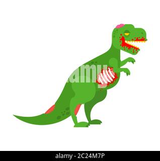 Zombie Dinosaur. Dino green monster. vector illustration Stock Vector