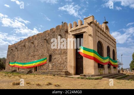 Original old Cathedral of Our Lady Mary of Zion, built during the reign of Emperor, Axum Ethiopia Stock Photo