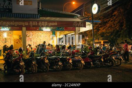 Social gathering at restaurant in Phnom Penh, Cambodia Stock Photo