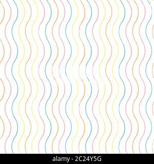 Irregular abstract geometric wavy line pattern, textured sea and summer mood on white background. Beachy costal design for your holiday. Nature background. Print, fabric, stationary. Stock Vector