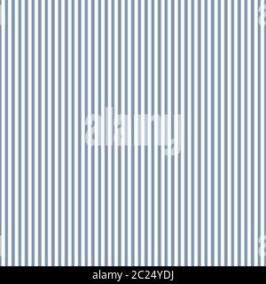 Blue Seersucker Chambray Pinstripe Texture Background. Classic Preppy Shirting Stripe Seamless Pattern. Close Up Suit Fabric. Denim Ticking for Stock Vector