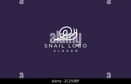 snail single line logo design, abstract snail logo design , vector illustration Stock Vector