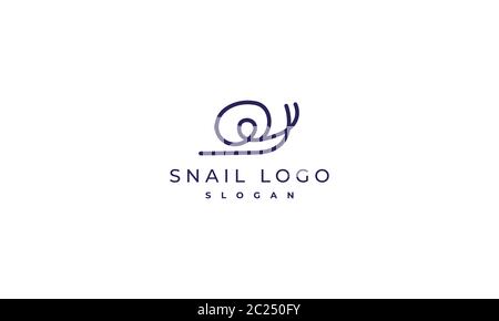 snail single line logo design, abstract snail logo design , vector illustration Stock Vector