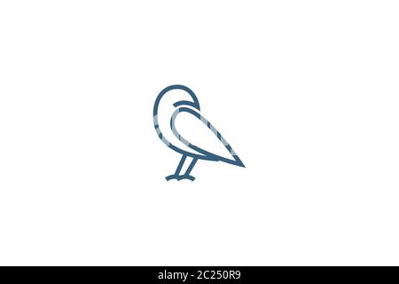 simple crow logo design , abstract line art crow , single line crow , vector illustration Stock Vector