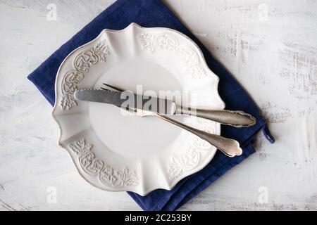 Rustic table setting Stock Photo