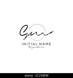 GM Initial handwriting logo design - stock vector 2570725