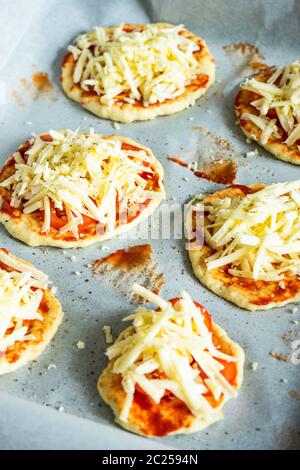 Homemade mini pizza Stock Photo