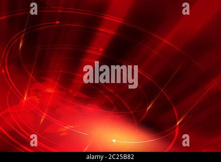 Graphical red theme news background, Suitable forTv and virtual media presentation. Stock Photo