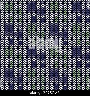 Masculine Stripe Knitted Marl Variegated Background. Winter Nordic Style Seamless Pattern. Indigo Blue Heather Blended Texture. For Tie Dye Effect Stock Vector