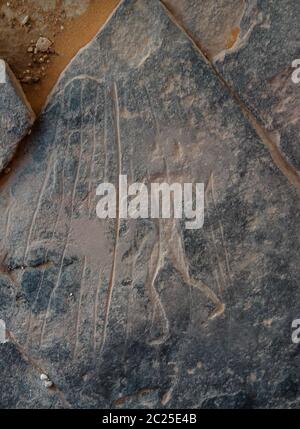 man - Cave paintings and petroglyphs at Tamezguida in Tassili nAjjer national park, Algeria Stock Photo