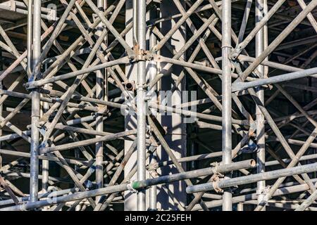 Steel scaffolding for the construction of a building Stock Photo