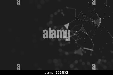 Abstract background. Molecules technology with polygonal shapes, connecting dots and lines. Connection structure. Big data visualization. Stock Photo