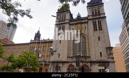 Sao Bento Monastery (Mosteiro e Colegio de Sao Bento) in Sao Paulo city, Brazil Stock Photo