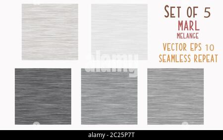 Dark Grey Marl Heather Texture Background. Faux Cotton Fabric with Vertical  T Shirt Style. Vector Pattern Design. Light Gray Melange Space Dye for  Textile Effect. Vector EPS 10 Tile Repeat Stock Vector