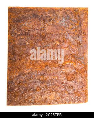 square sheet of iron covered with rust. Stock Photo