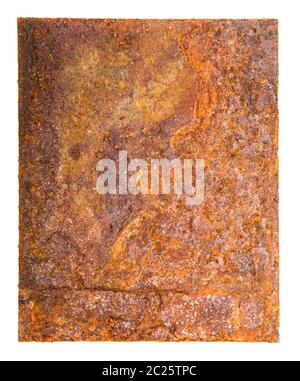square sheet of iron covered with rust. Stock Photo