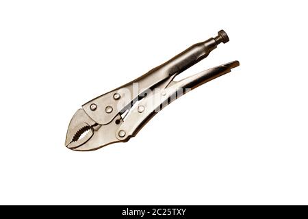 New locking pliers on a white background Stock Photo