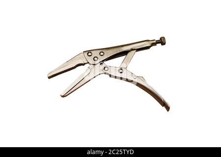 New locking pliers on a white background Stock Photo