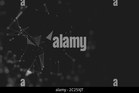 Abstract background. Molecules technology with polygonal shapes, connecting dots and lines. Connection structure. Big data visualization. Stock Photo