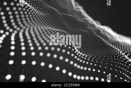Abstract background. Molecules technology with polygonal shapes, connecting dots and lines. Connection structure. Big data visualization. Stock Photo