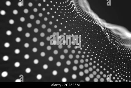 Abstract background. Molecules technology with polygonal shapes, connecting dots and lines. Connection structure. Big data visualization. Stock Photo