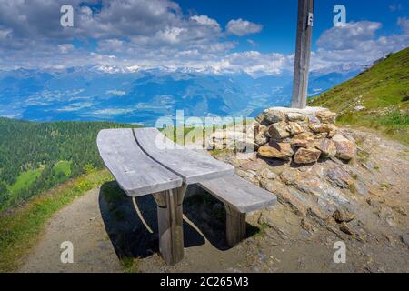 Sitting Groupe on Plan de Corones in South Tyrol Stock Photo