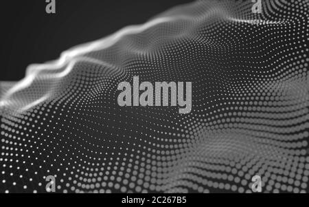 Abstract background. Molecules technology with polygonal shapes, connecting dots and lines. Connection structure. Big data visualization. Stock Photo