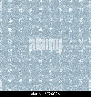 Knitted Marl Variegated Heather Texture Background. Denim Gray Blue Blended Line Seamless Pattern. For Woolen Fabric, Cozy Winter Nordic Textile Stock Vector