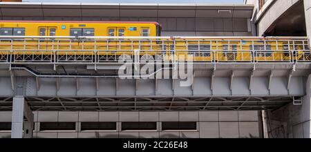 Tokyo Metro Ginza subway train at Shibuya Station, Japan. Stock Photo