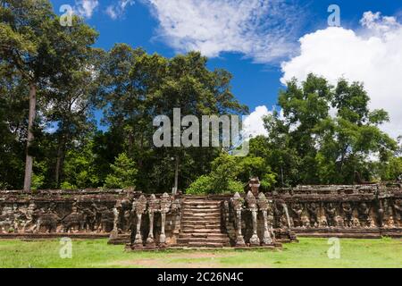 Angkor Thom, Terrace of the Elephants, Ancient capital of Khmer Empire, Siem Reap, Cambodia, Southeast Asia, Asia Stock Photo