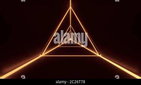 abstract stylish gold golden wireframe triangle design with nice reflections background 3d illustration, abstract wireframe art 3d illustraation wallp Stock Photo
