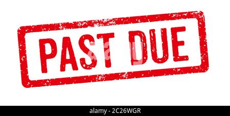 A red stamp on a white background - Past due Stock Photo