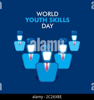 vector illustration of world youth skills day poster or banner design Stock Vector