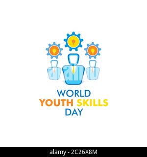 vector illustration of world youth skills day poster or banner design Stock Vector