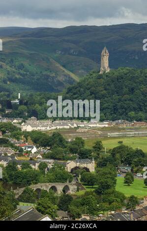 Stirling and William Wallace Monument Scotland Stock Photo