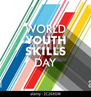 vector illustration of world youth skills day poster or banner design Stock Vector