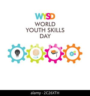 vector illustration of world youth skills day poster or banner design Stock Vector
